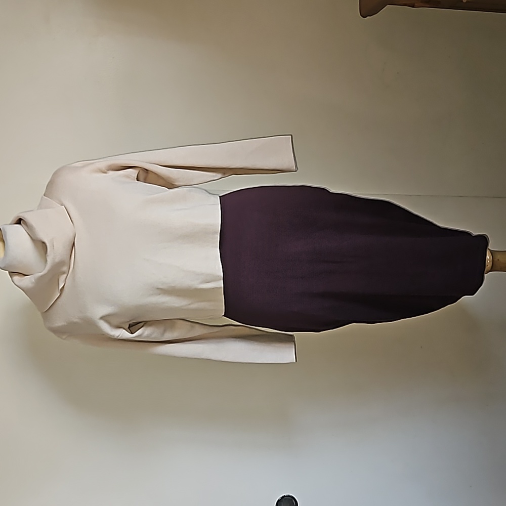 Taylor Knit Sweater Tank Dress With  Long Sleeve Crop Top Cowl Neck Size Small